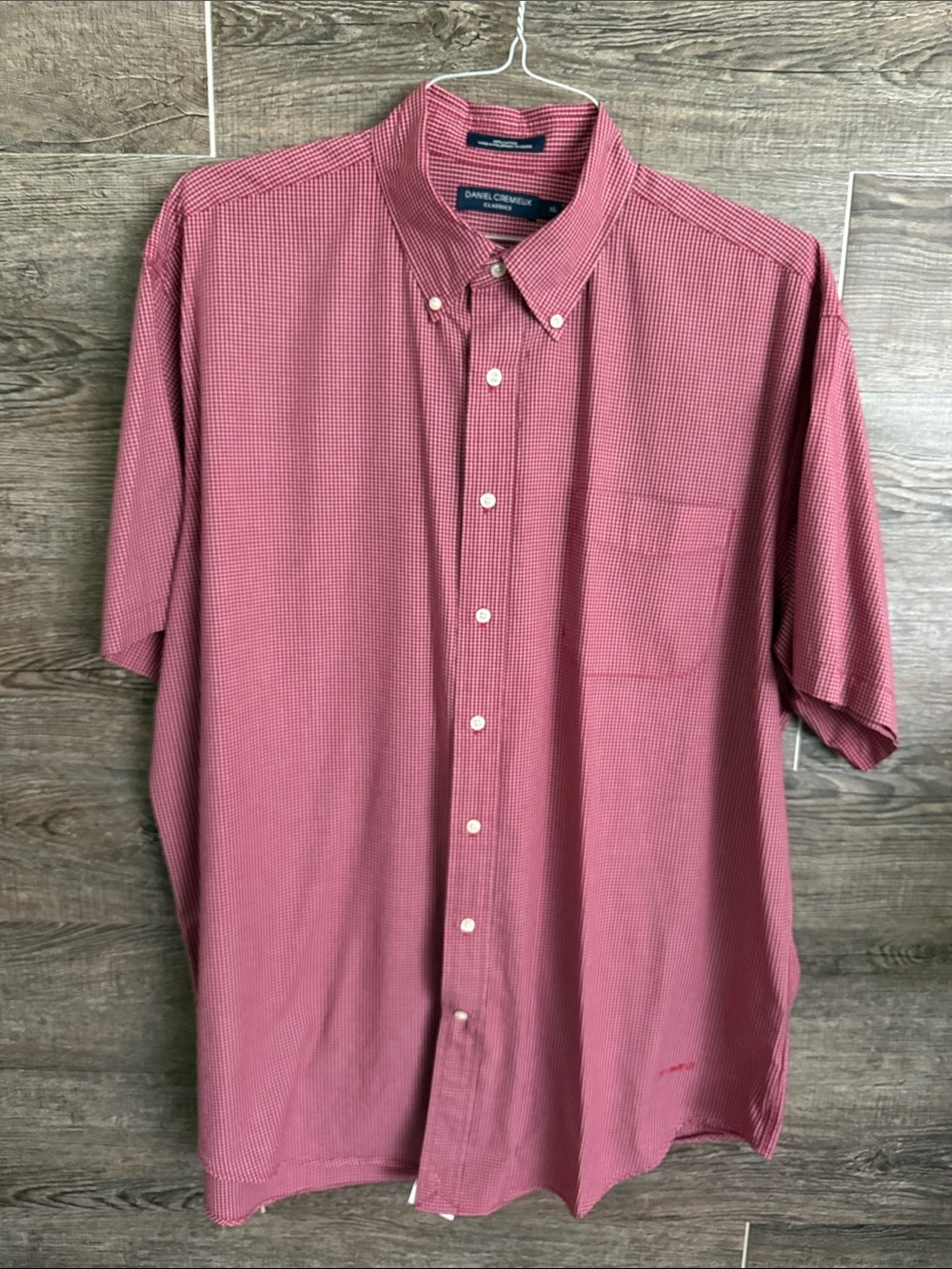 Daniel Cremieux Men's Short-Sleeve Button-Down Shirt - Burgundy Check